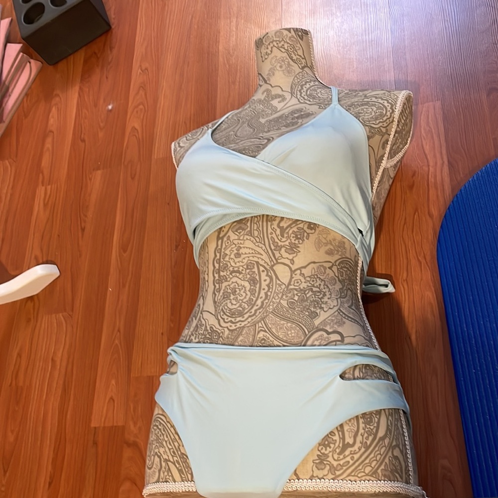 Light Blue Triangle Bikini Size 8